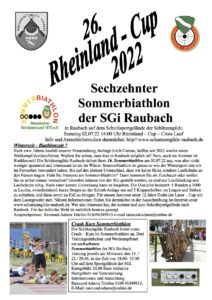 Plakat zum Rheinland-Cup im Sommerbiathlon 2022